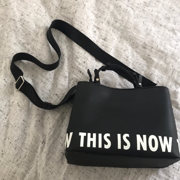 Zara crossbody bag with zip in black and white - Picture 2 of 6